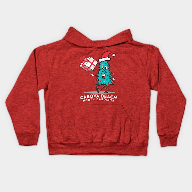 Carova, NC Vacationing Christmas Tree Kids Hoodie by Contentarama